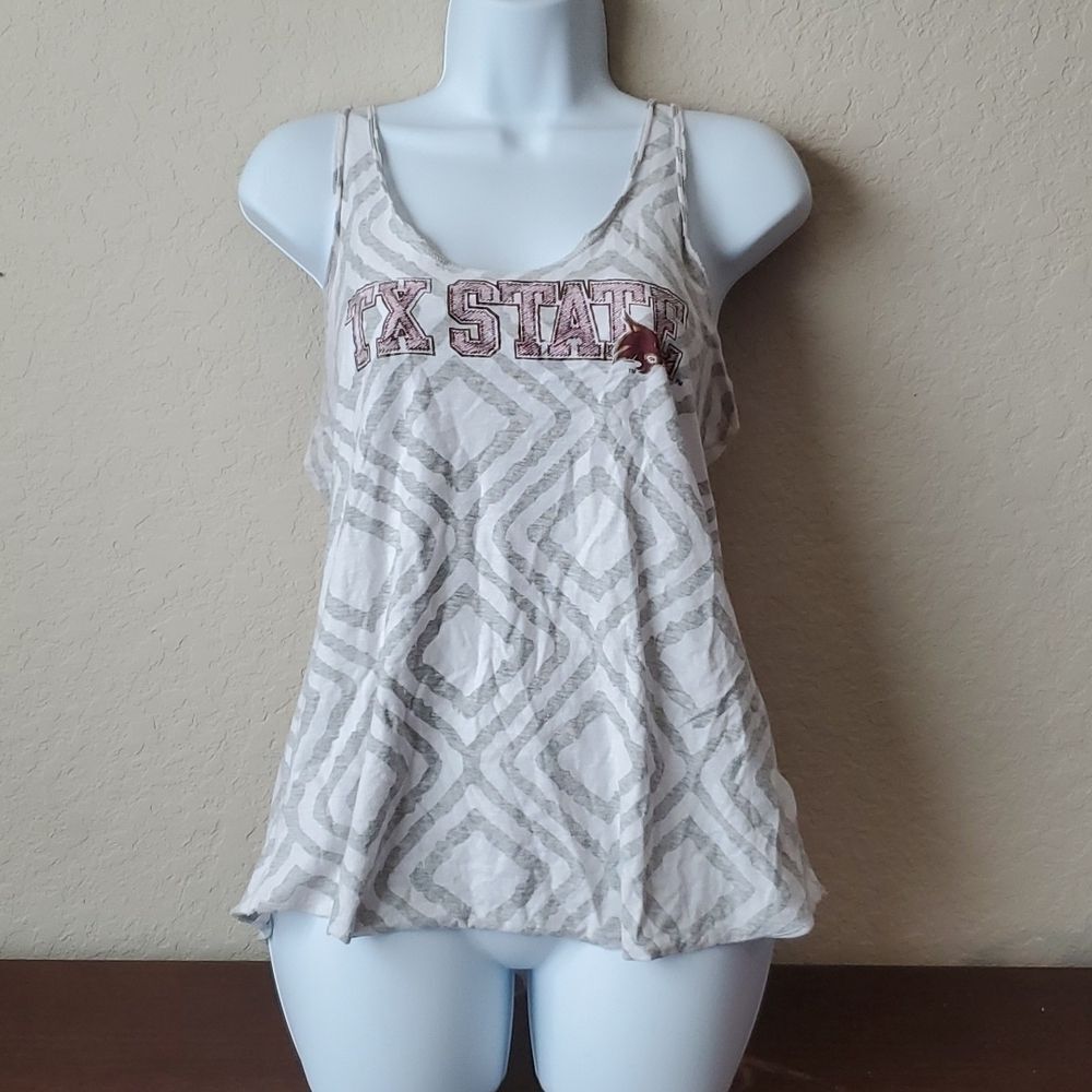 ProEdge Texas State University Bobcats Racerback Tank Top Women's XL Geometric**
